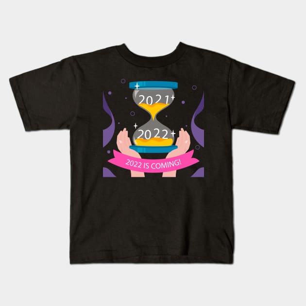 Hand Drawn Sand Watch 2022 Kids T-Shirt by Mako Design 